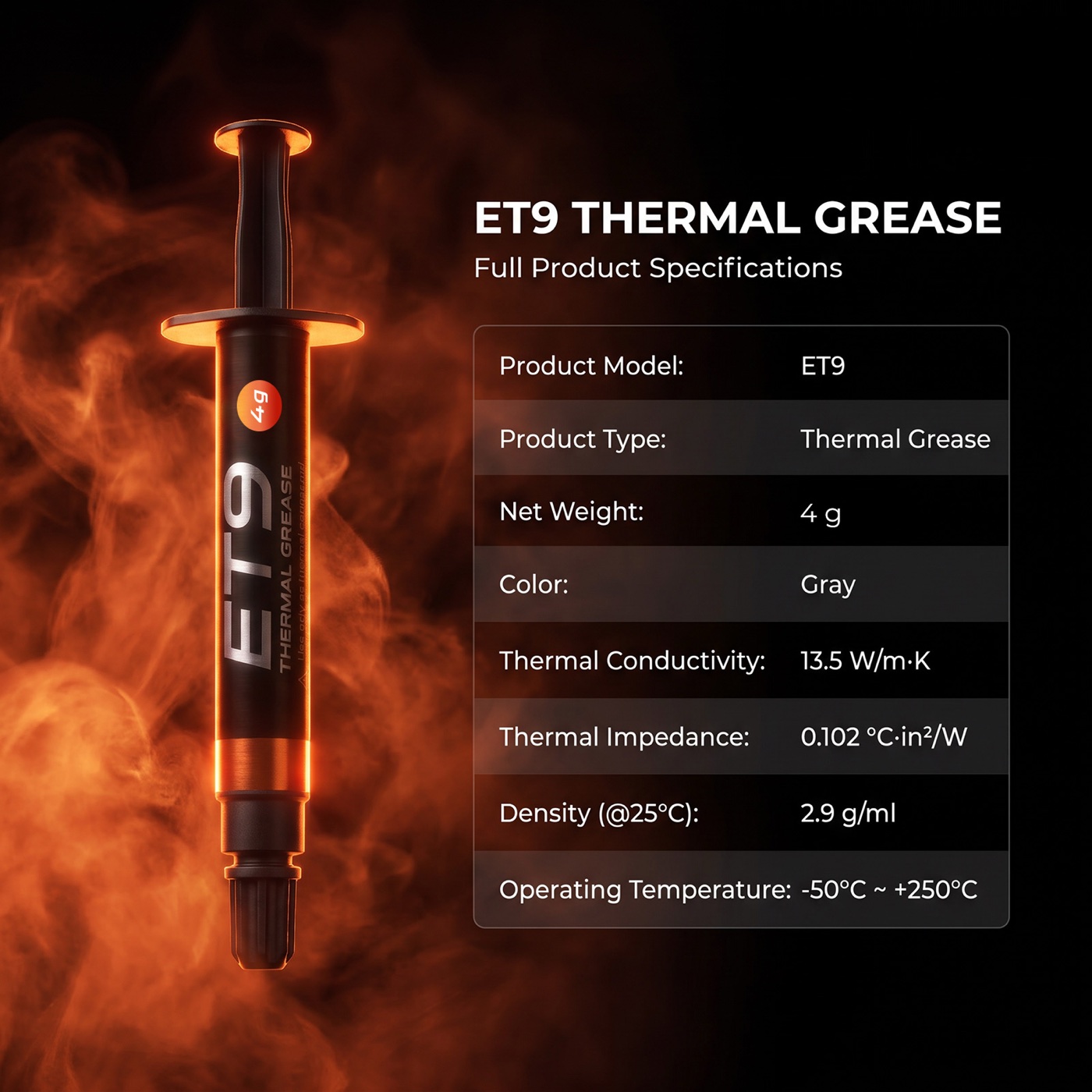 Full ET9 4g product specification artwork
